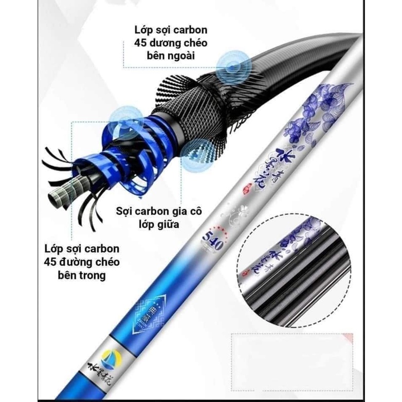 Cần câu tay Hoa Mực Nước 6H Thế Hệ 1 chính hãng tùy chọn size