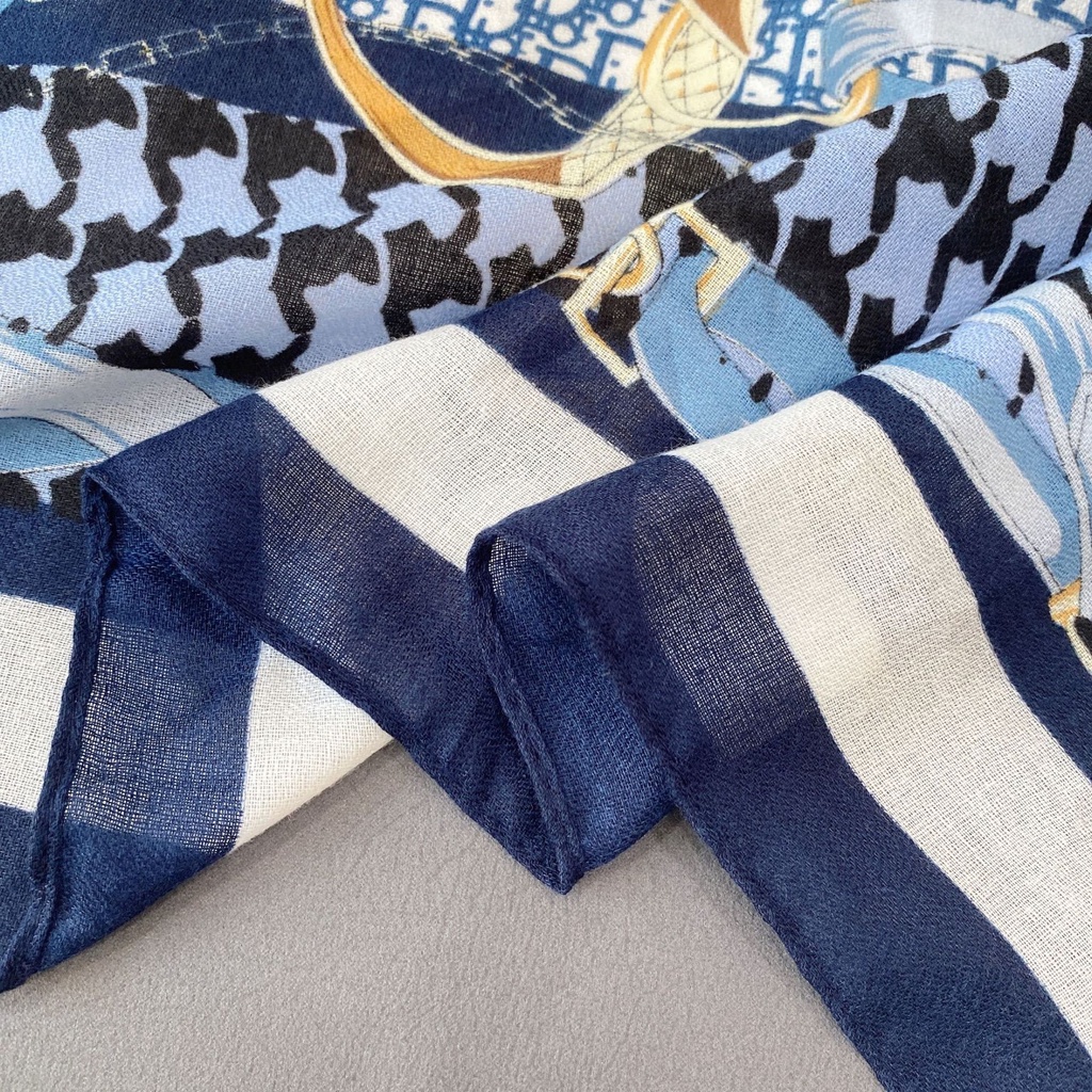 Khăn Choàng Lụa Cotton Lanh Chống Nắng Phối Dây Xích Phong Cách Âu Mỹ Thời Trang Cho Nữ Giao Hàng 24H