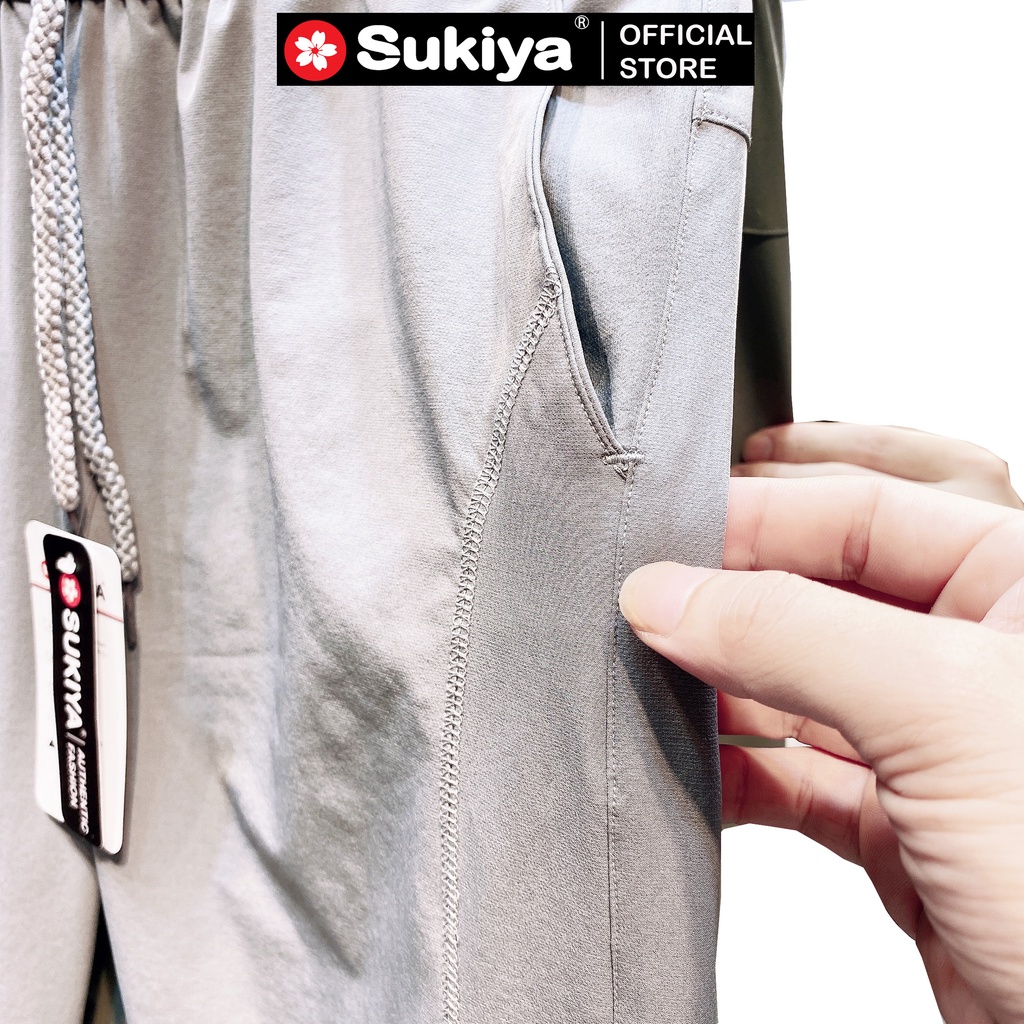 Quần jogger nam SUKIYA thể thao Basic,Chất Vải Gió Mềm,Co Giãn Vận Động Thoải Mái,ống bo chun năng động QTT03