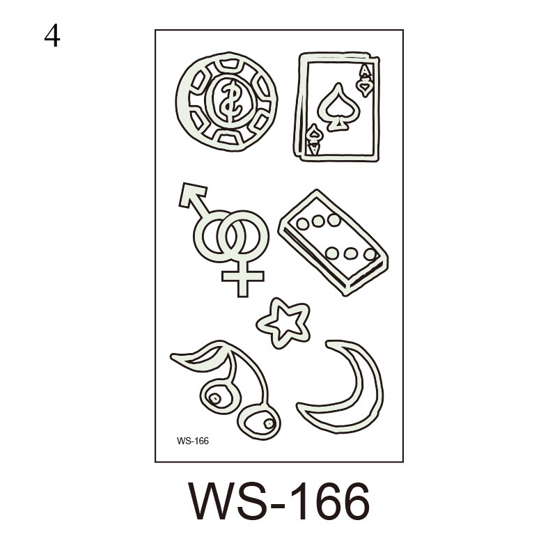 Miếng dán hình xăm tạm thời chống nước phát sáng trong bóng tối