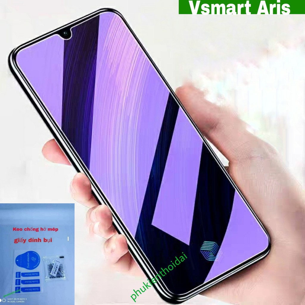CƯỜNG LỰC VSMART ARIS TÍM UV CHỐNG TIA XANH HẠI MẮT 9H /2.5D TẶNG KEO MÉP