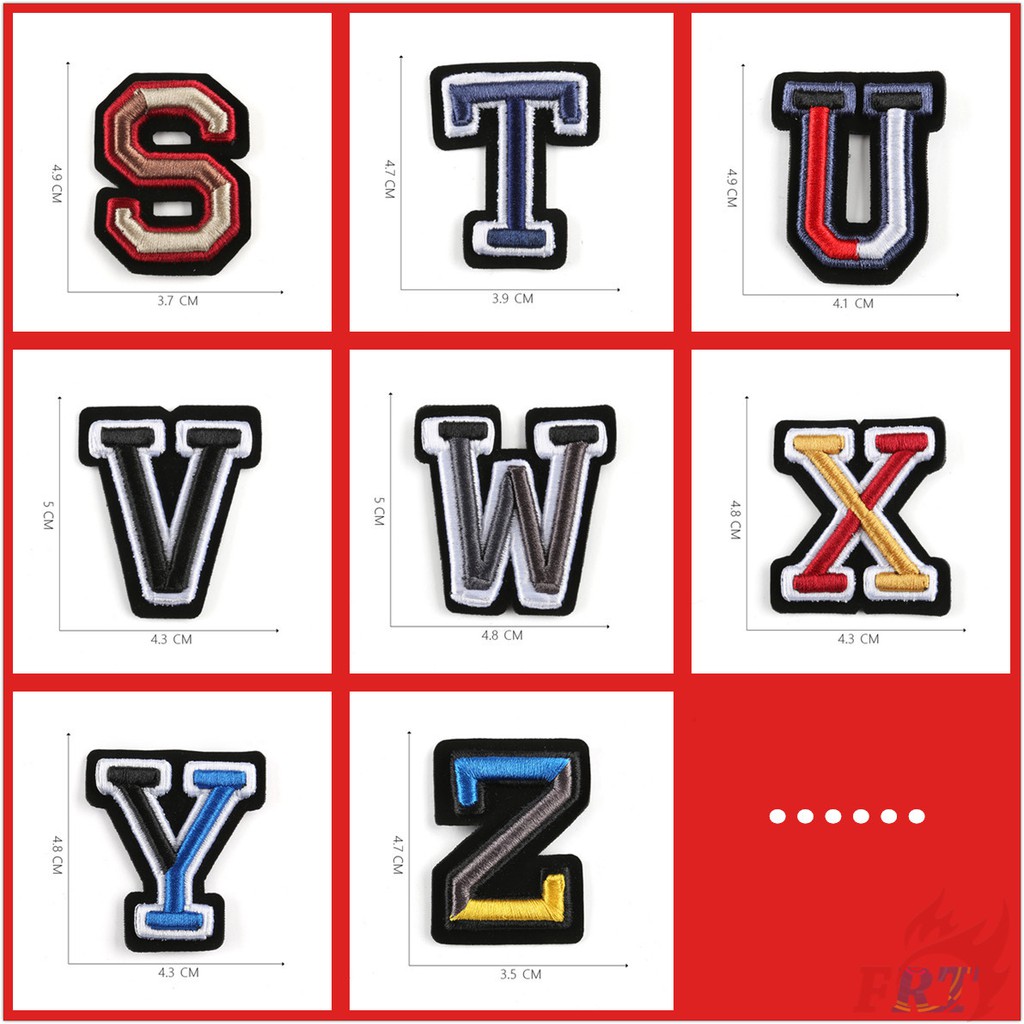☸ 3D Multicolor Letter Patch ☸ 1Pc Diy Sew On Patch Apparel Applique