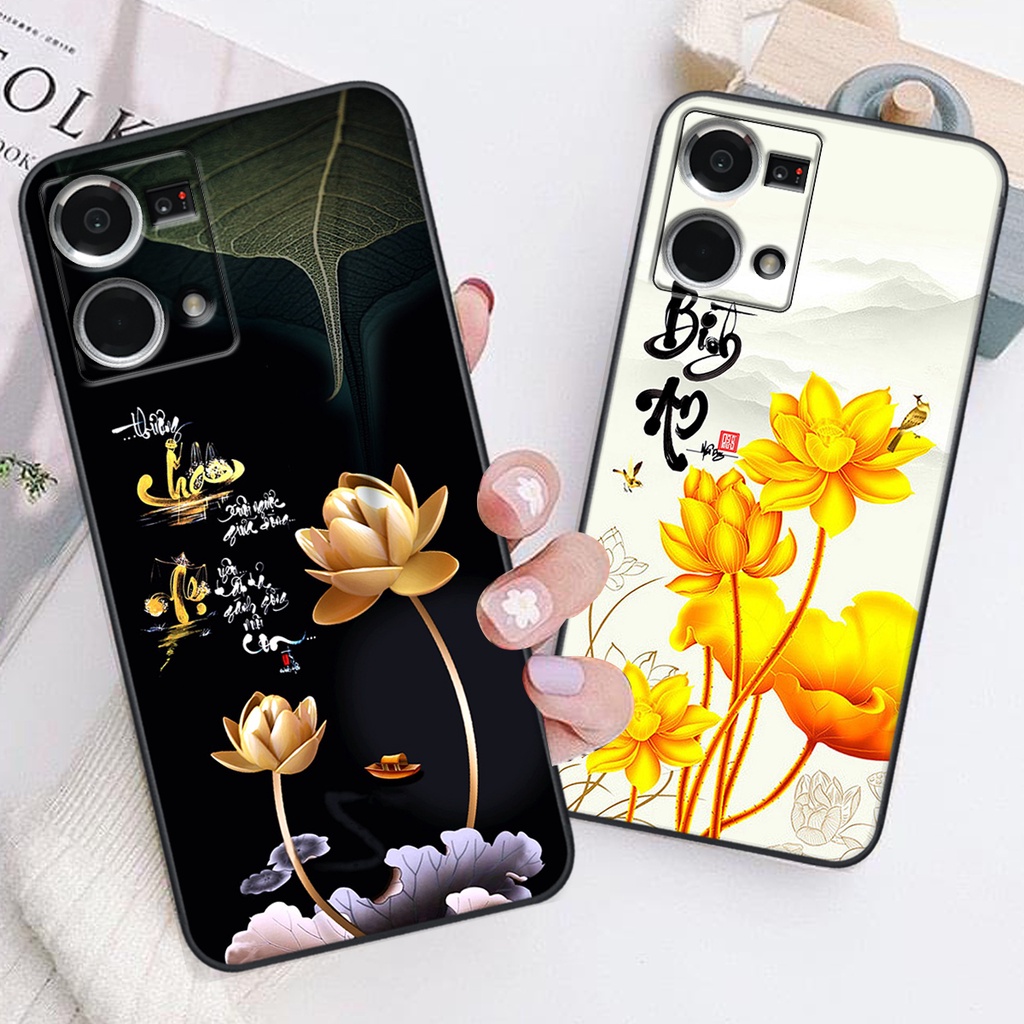 Ốp lưng Oppo RENO 8 4G - BẢO VỆ CAMERA in hình chữ tài chữ lộc, Cha Mẹ, bình an SIÊU ĐẸP