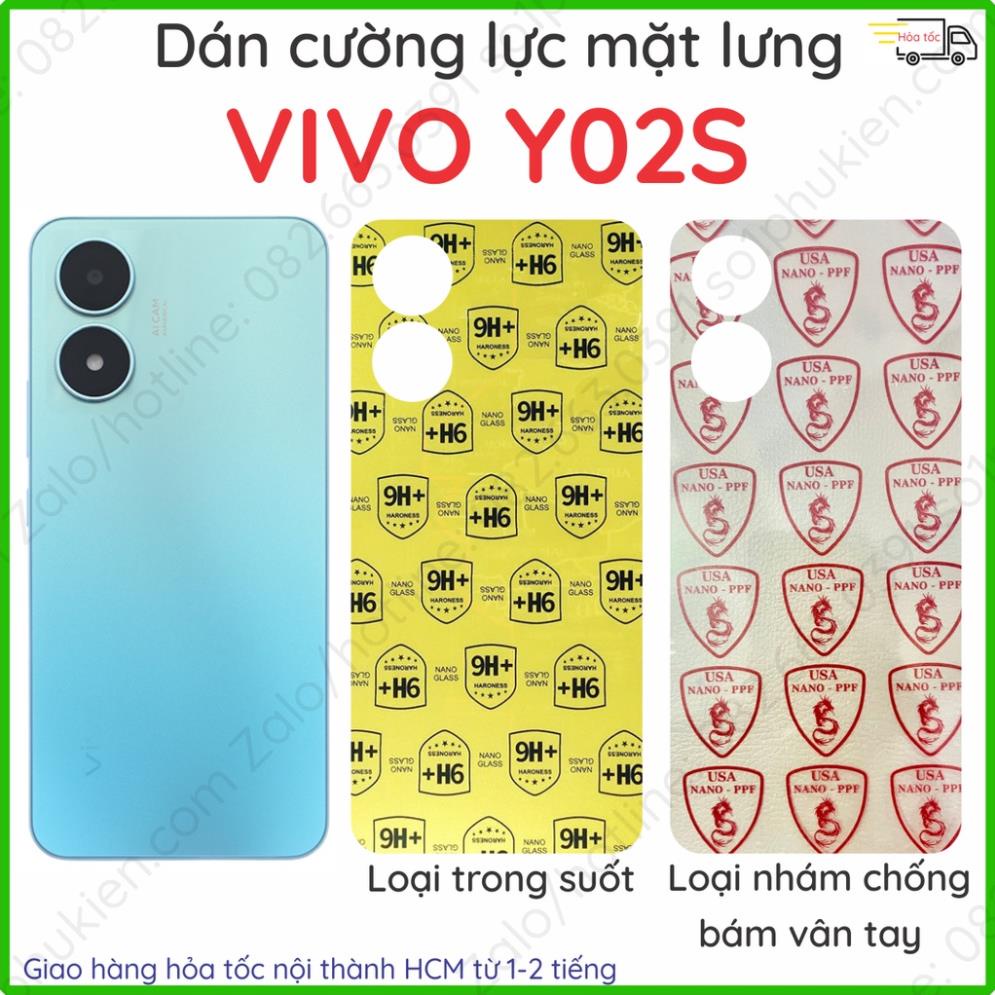 Dán cường lực mặt lưng Vivo Y16 / Y02S bảo vệ kính nano trong suốt , nhám chống vân tay