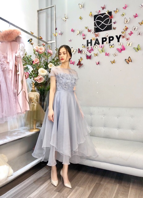 Sét đầm xoè cổ yếm chất lụa hoa nổi kèm quần đùi -MS42HD - Free size dưới 54kg