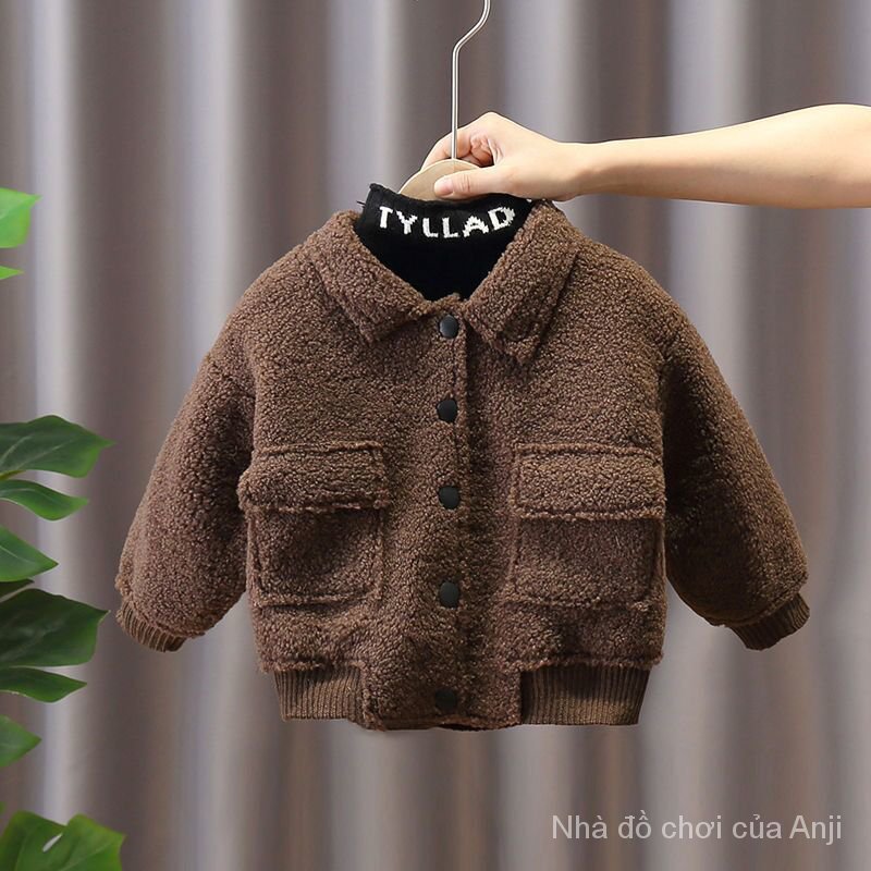 Winter Handsome Baby Boys Baby Sheepskin Jacket Winter Children