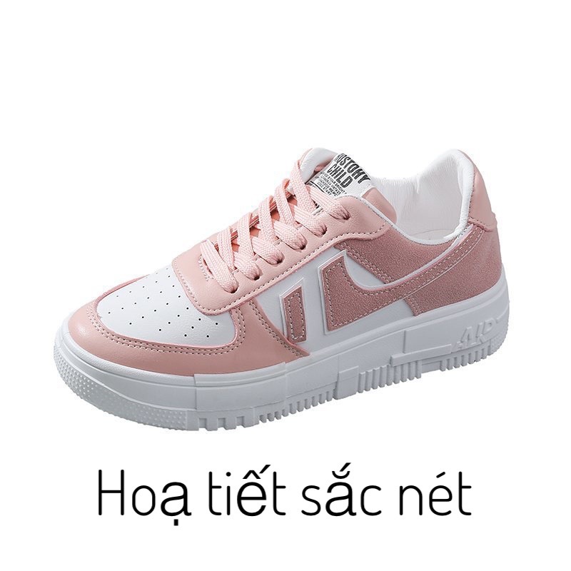 Giày thể thao nữ thời trang đế bánh mì cao 4cm độn đế nâng chiều cao nhẹ nhàng dây buộc