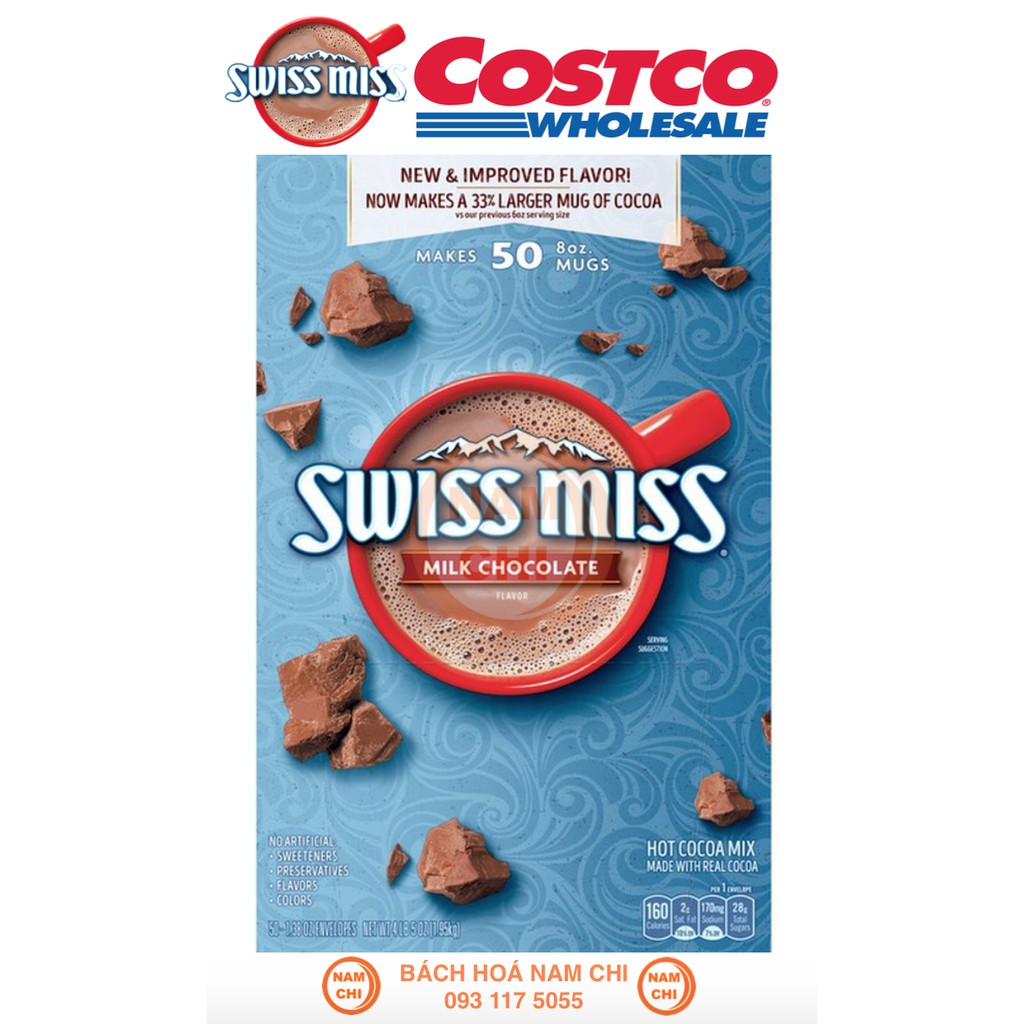 [DATE 2022] Bột Cacao Sữa Swiss Miss Hộp 50 Gói 1.95kg Nhập Khẩu Mỹ