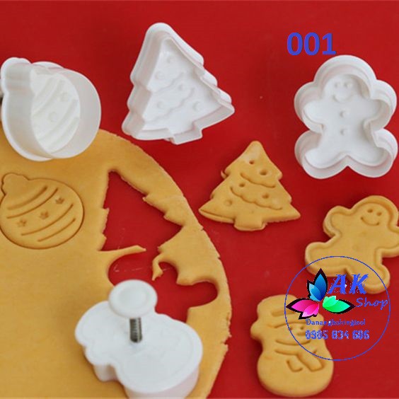 SET 4 KHUÔN NHẤN BÁNH QUY - NOEL