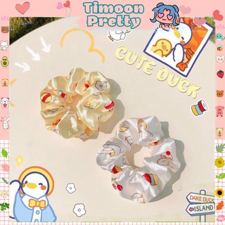 Dây cột tóc vải scrunchies cute duck hot
