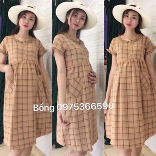 Váy bầu kẻ xinh