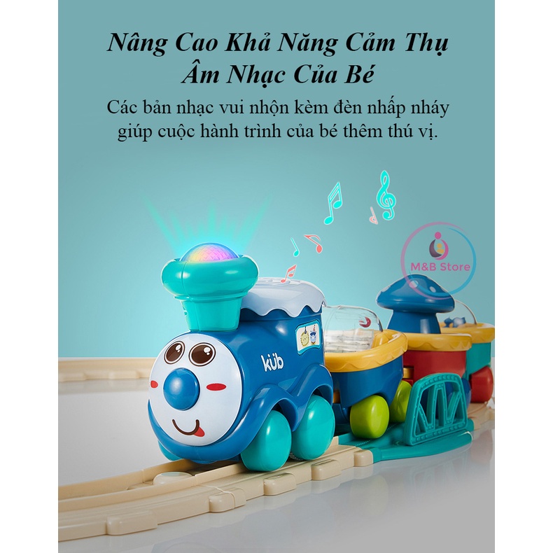 Bộ Tàu Hỏa Kèm Đường Ray và 23 Mảnh Ghép Chạy Pin - KUB
