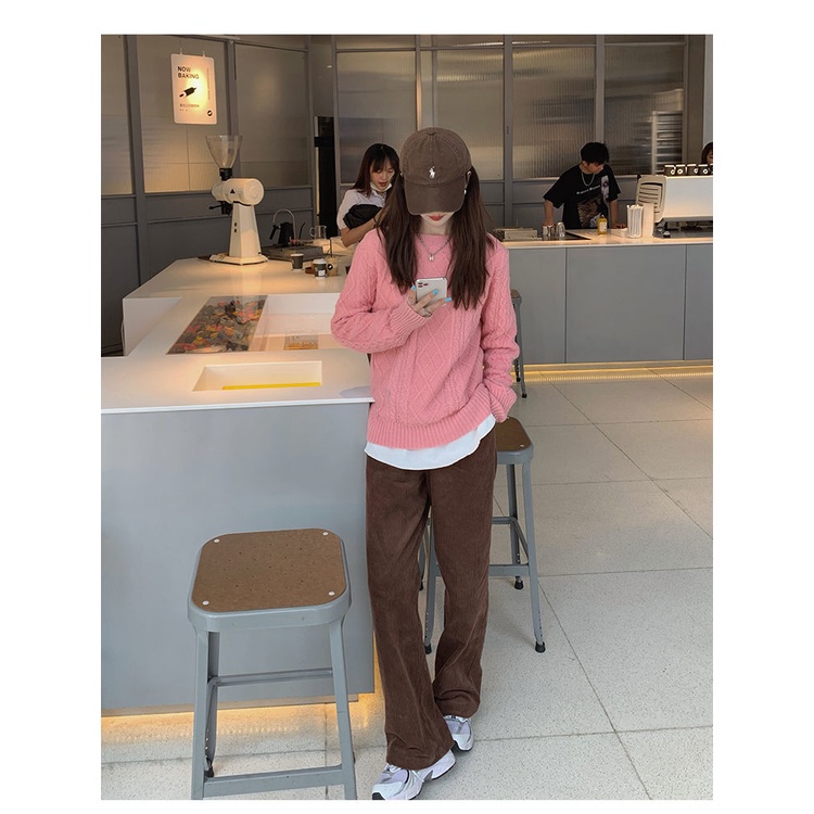 Quần nhung ống rộng thiết kế mới năng động thời trang dành cho nữ