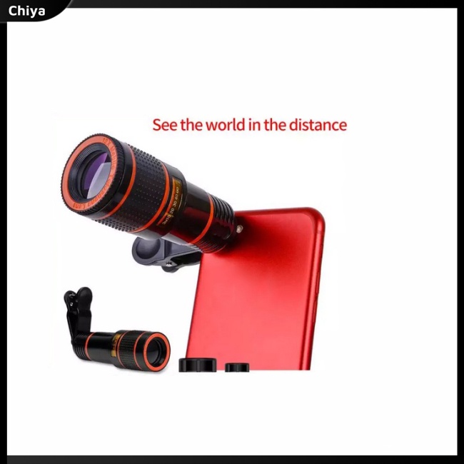Ống Kính Macro HD Phóng To 12x 8x Với Kẹp Gắn Điện Thoại Thông Minh / Máy Ảnh