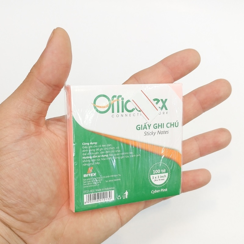 Giấy Ghi Chú Officetex 3X3 OT21-003 Màu Cyber Hồng