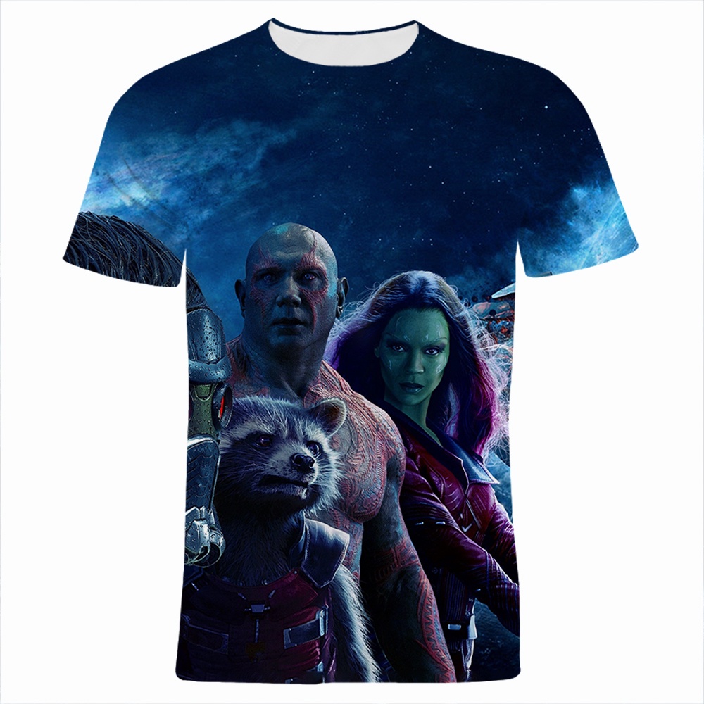 Áo Thun Tay Ngắn In Họa Tiết Hoạt Hình Guardians of the Galaxy 3D Thời Trang Mùa Hè Cho Nam Và Nữ
