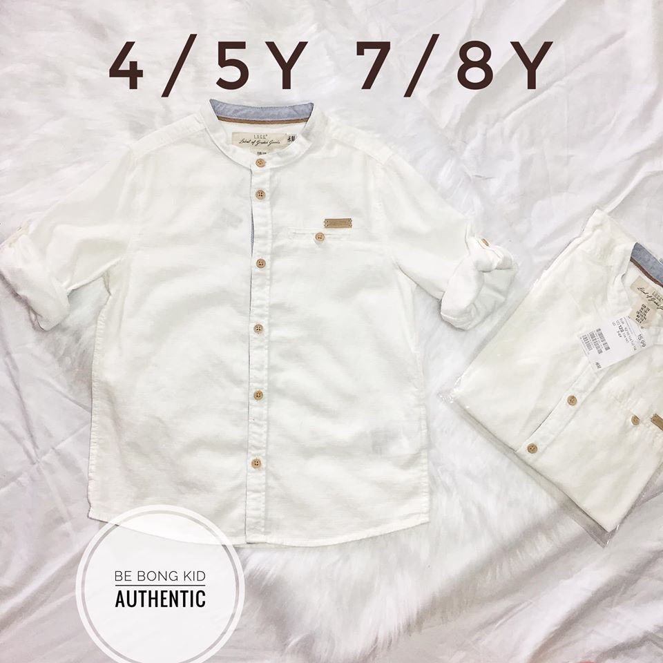 Áo sơ mi cổ trụ hm auth