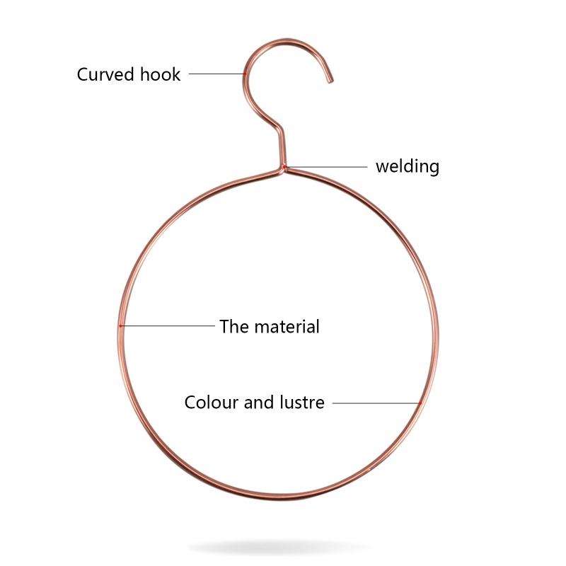 Bộ 10 Móc Treo Cà Vạt / Khăn Choàng Hình Tròn Bằng Sắt Chống Trượt Giá Đỡ