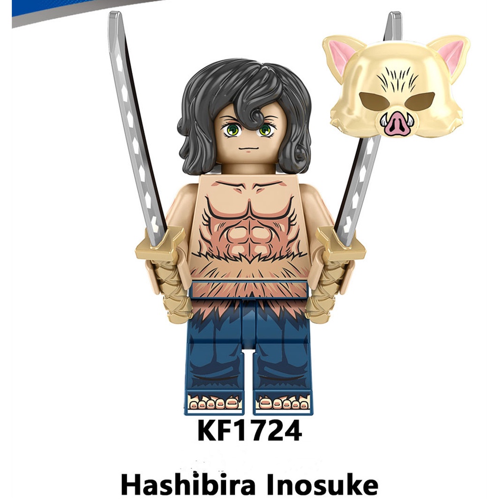 Mô Hình Lego Nhân Vật Anime Demon Slayer Tanjirou Akaza Giyuu Inosuke