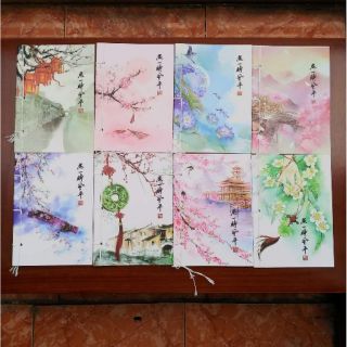 Vở cổ trang Trung Quốc bìa hoa, chibi được chọn mẫu (sẵn)