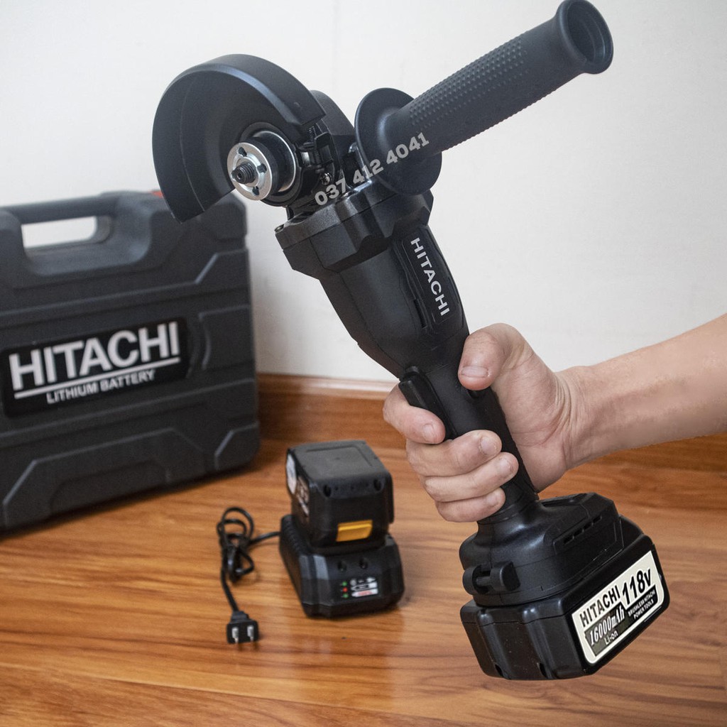 Tặng Lưỡi Cưa Xích - Máy Mài Pin Hitachi 118V Tặng Lưỡi Cưa Xích - Máy Mài Góc, Máy Cắt Pin Hitachi 118v - Lõi Đồng