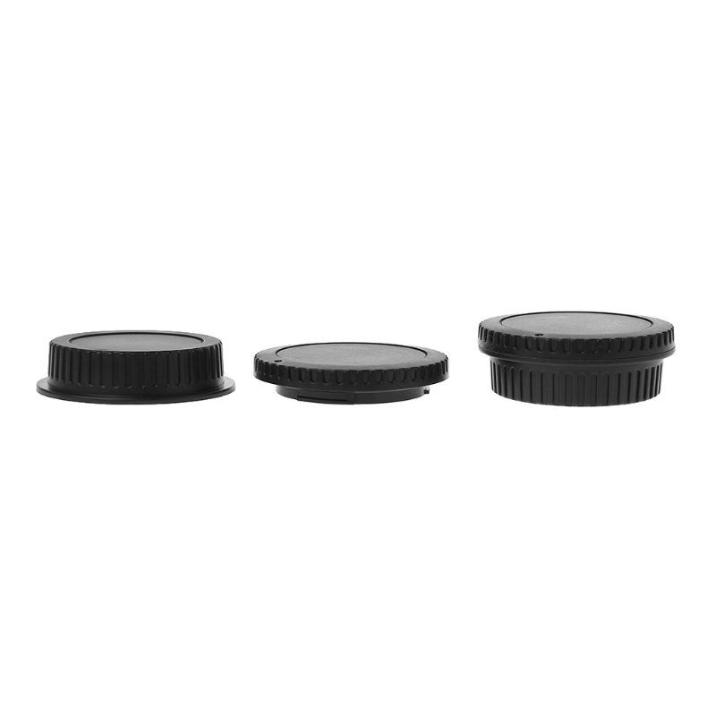 HSV Rear Lens Body Cap Camera Cover Set Dust Screw Mount Protection Plastic Black Replacement for Canon EOS EF EFS 5DII 5DIII 6D