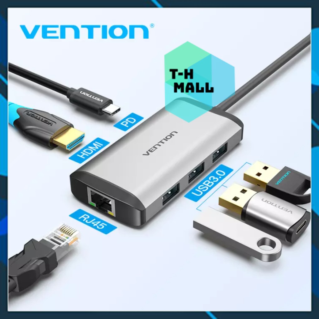 Bộ chuyển đổi hub 6 trong 1 Orico type C to USB3.0 / HDMI 60Hz / PD 100W / RJ45 1Gbps 2.5Gbps 6 in 1 cho laptop táo