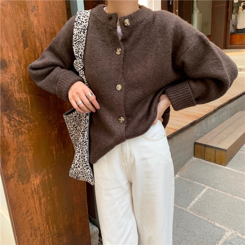 Áo Khoác Bằng Vải Dệt Kim Tay Dài Phong Cách Hàn Quốc Thời Trang Mùa Thu Độc Đáo Dành Cho Nữ 2021 | BigBuy360 - bigbuy360.vn