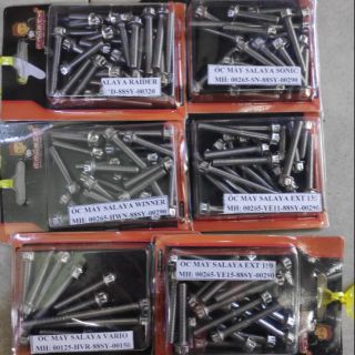Ốc lốc máy Salaya Inox nhám: Raider,Sonic,Winner,Ex135-150,Vario-Click