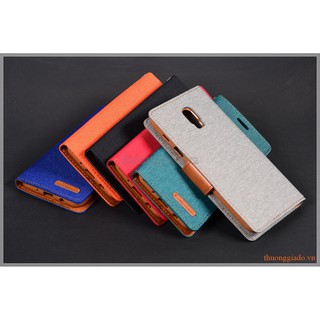 BAO DA THỜI TRANG SAMSUNG J7 PLUS/ C710 (NGOÀI BỌC VẢI HIỆU GOOSPERY, CANVAS DIARY)