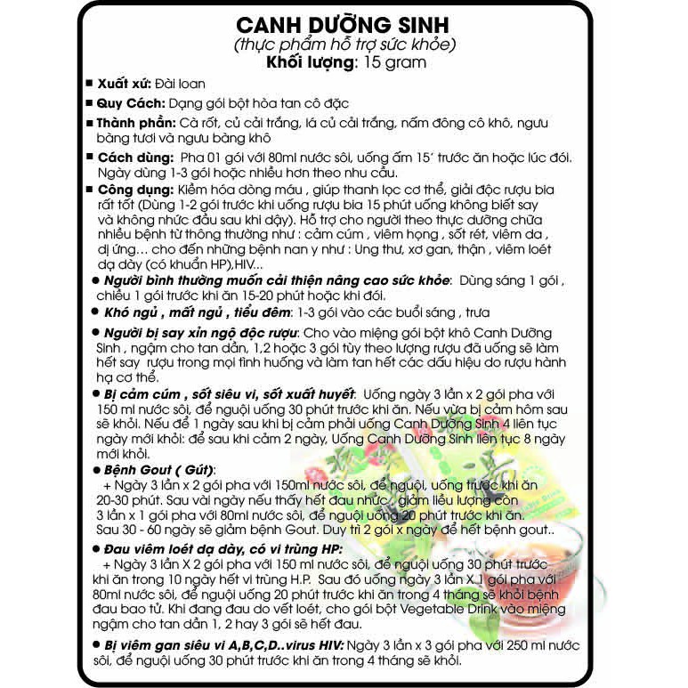 Canh Dưỡng Sinh Đài Loan Kingkung