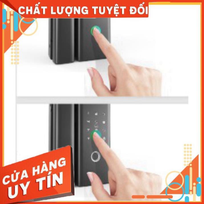 Freeship Khóa vân tay thông minh Tuya, cửa kính cường lực, mật mã, thẻ từ