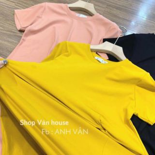 Đầm suông xoắn eo xẻ tà