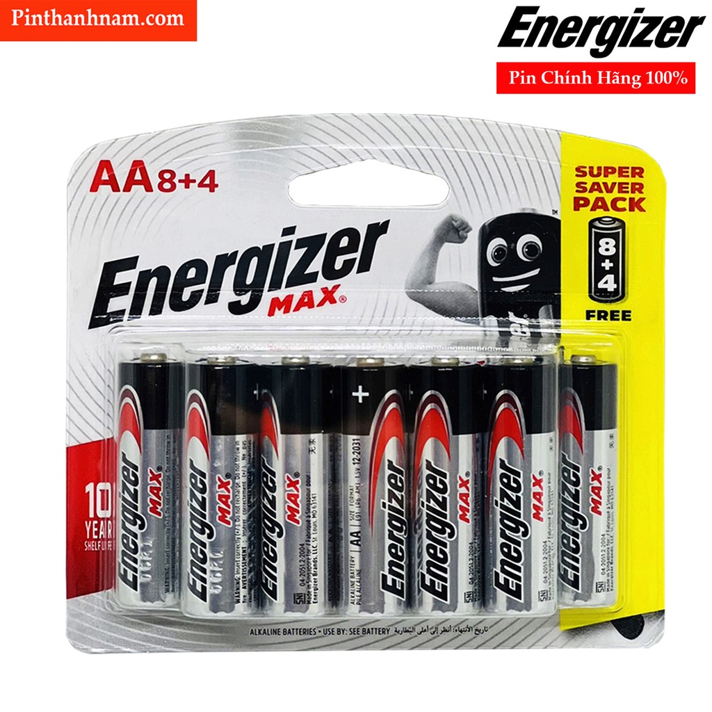 Vỉ 12 viên pin AA - AAA Energizer 1,5V Siêu Rẻ - Hàng Chính Hãng