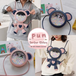 (ORDER)(Ảnh thật) Bộ nguyên liệu #handmade da PU túi gấu, đầu gấu may tay dễ thương độc nhất dành tặng người yêu