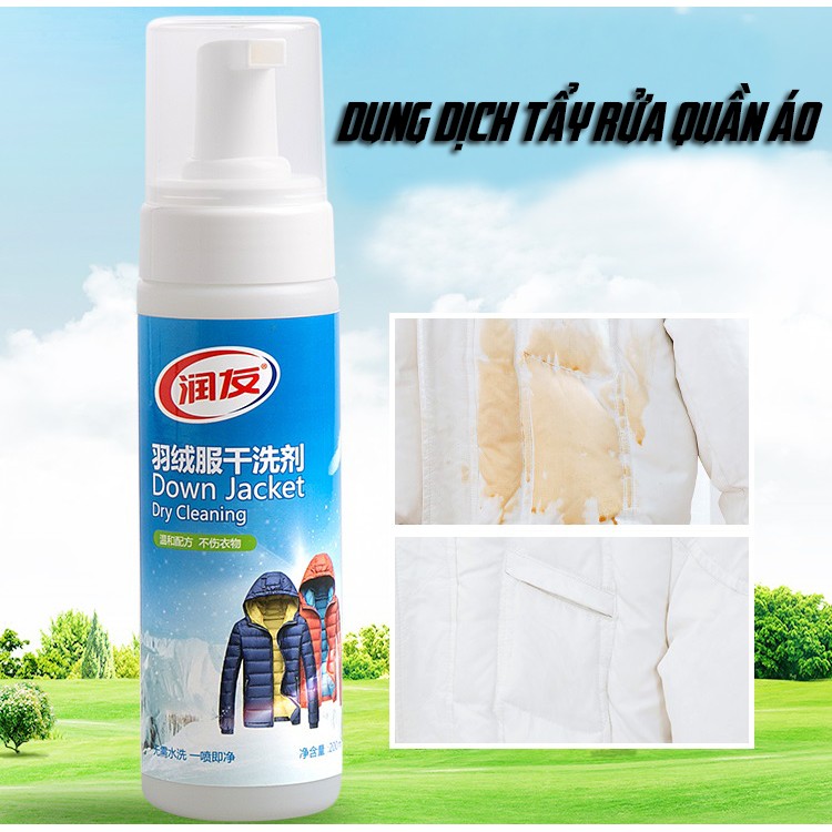 Bọt Tẩy Sạch Các Vết Bẩn Cứng Đầu Trên Quần Áo Dry Cleaning 200ml