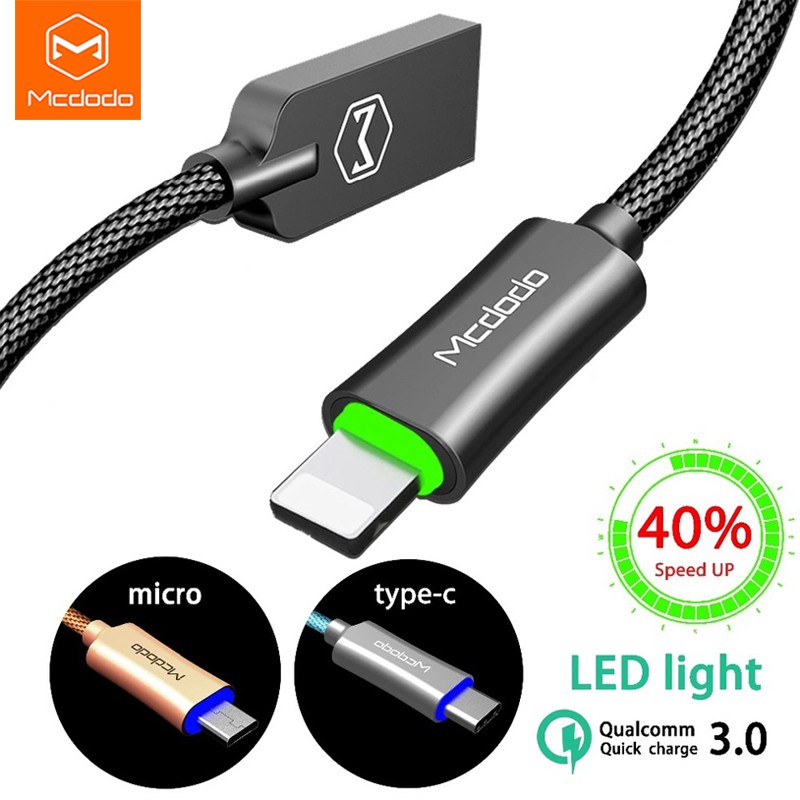 Dây Cáp Sạc Nhanh Mcdodo  Đầu USB Type-C/L Micro USB Cho Điện Thoại fro táo
