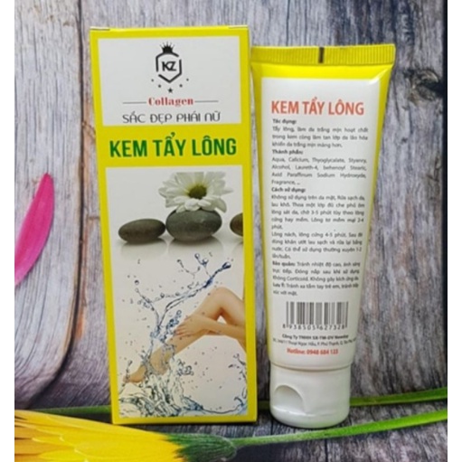 Kem Tẩy Lông Collagen KZ Sáng Mịn Da Cao Cấp Chính Hãng 90ml