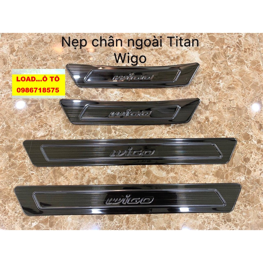 Ốp Bậc Chân, Nẹp Bước Chân Xe Toyota Wigo 2022-2018 Mẫu Titan Cao Cấp Load Ô Tô