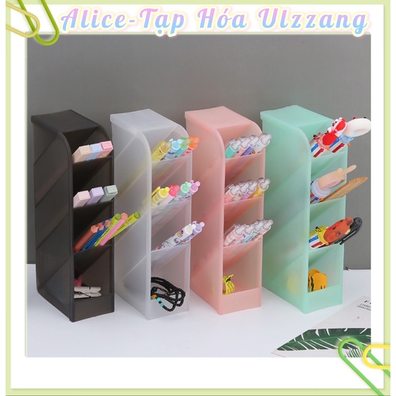 Khay Kệ 4 Tầng Đựng Bút/Cọ Mỹ Phẩm/Hộp Đựng Bút Nhiều Màu ALICE090
