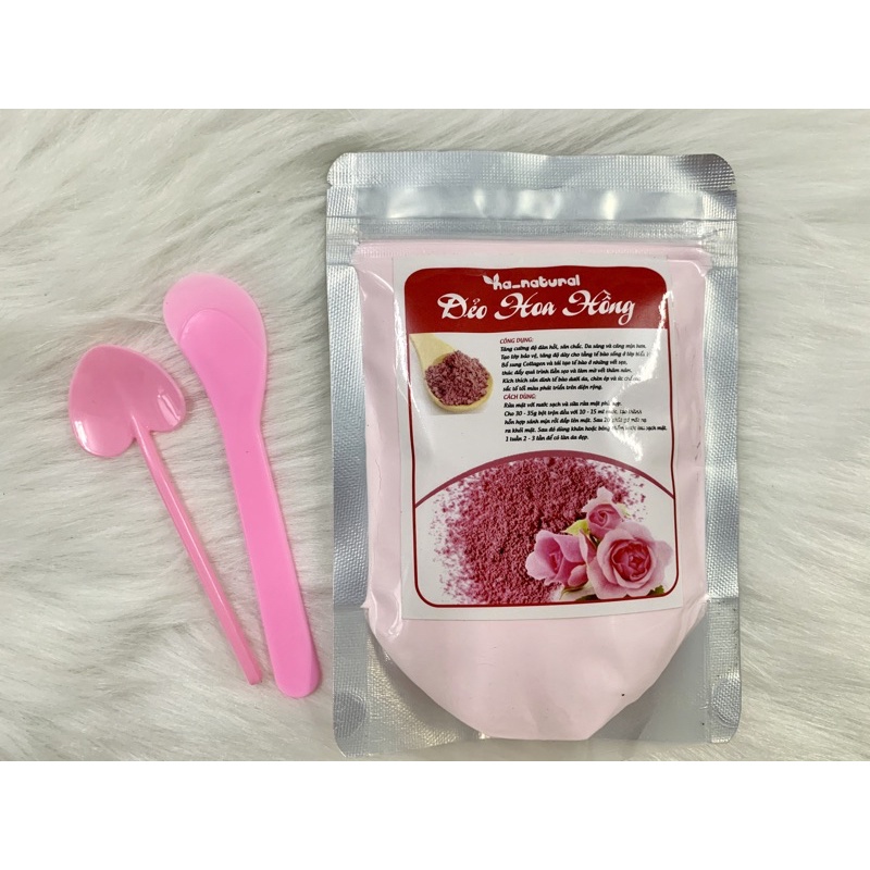 100 gram Bột đắp mặt dẻo hoa hồng cánh collagen + que trộn mask