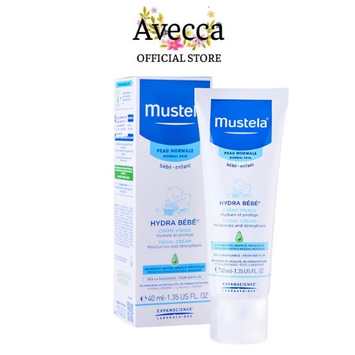 Kem Dưỡng Dịu Nhẹ An Toàn Cho Da Mặt Cho Trẻ Sơ Sinh & Trẻ Nhỏ Mustela Hydra BeBe Facial Cream 40ml - 1301552