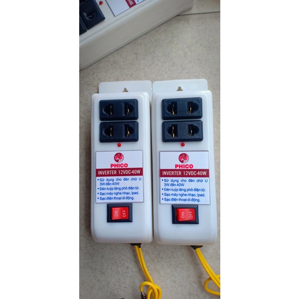 Bộ chuyển điện bình 12V lên 220V dùng cho các thiết bị điện dưới 40W,sạc điện thoại, thắp sáng,chạy Wifi