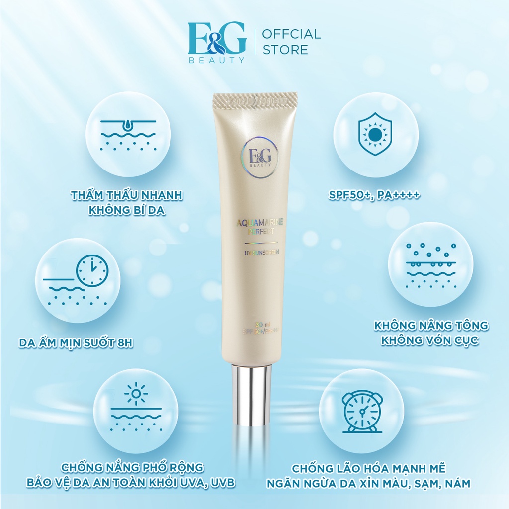 Combo nước Thần Phục Hồi Revitalizing Essence + Kem Chống Nắng Phổ Rộng E&amp;G Beauty Aquamarine Perfect UV Sunscreen SP