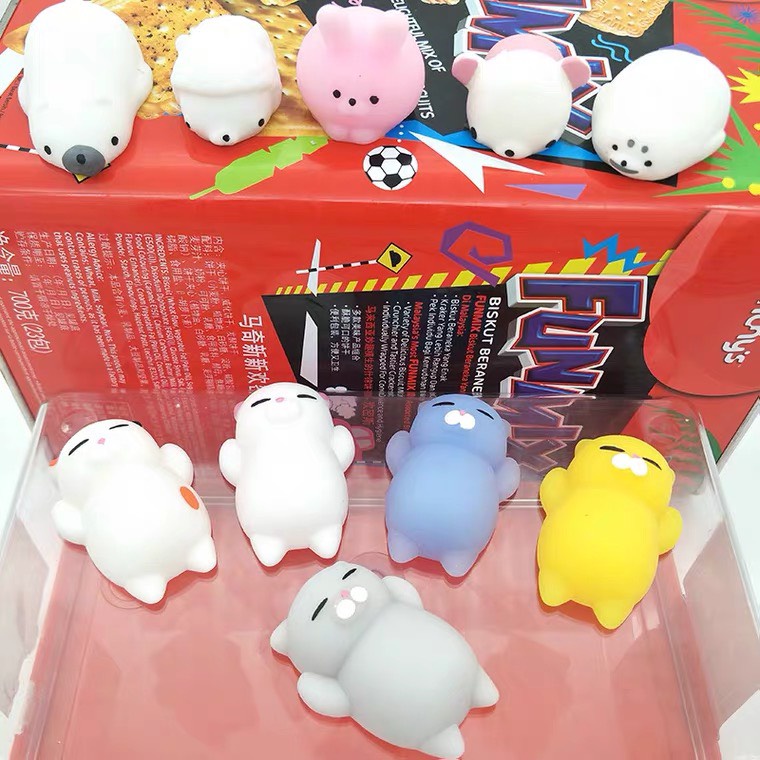 Đồ chơi Squishy Mochi hình thú mềm dẻo dễ thương giảm căng thẳng, trang trí điện thoại
