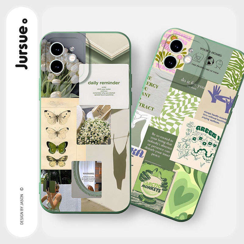 Ốp lưng JURSUE mềm chống sốc hình dễ thương đẹp cho iPhone 13 12 11 Pro Max SE 2020 X XR XS 8 7 ip 6S 6 Plus Y1927