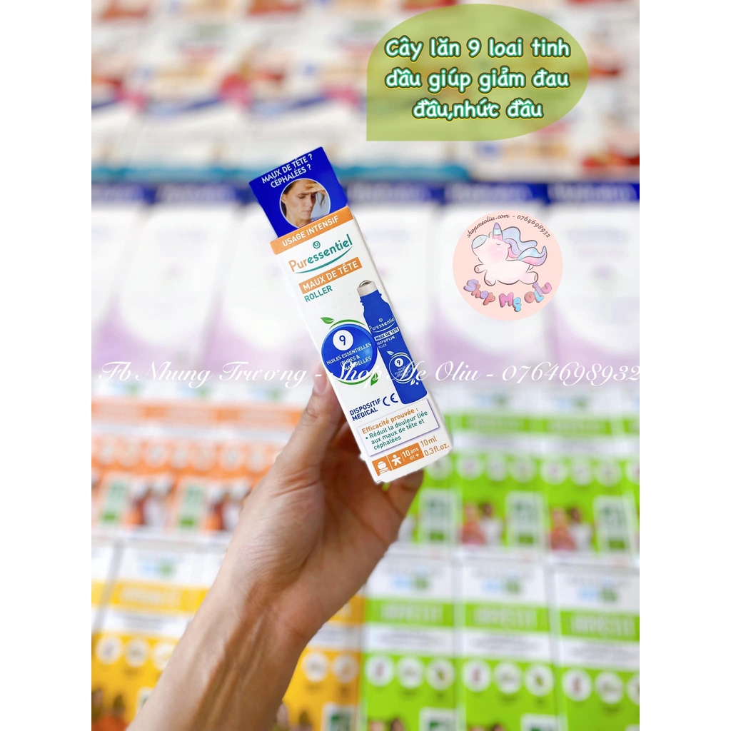 Cây lăn tinh dầu Puressentiel cho bé từ 10 tuổi và người lớn - 10ml - date 06/2024