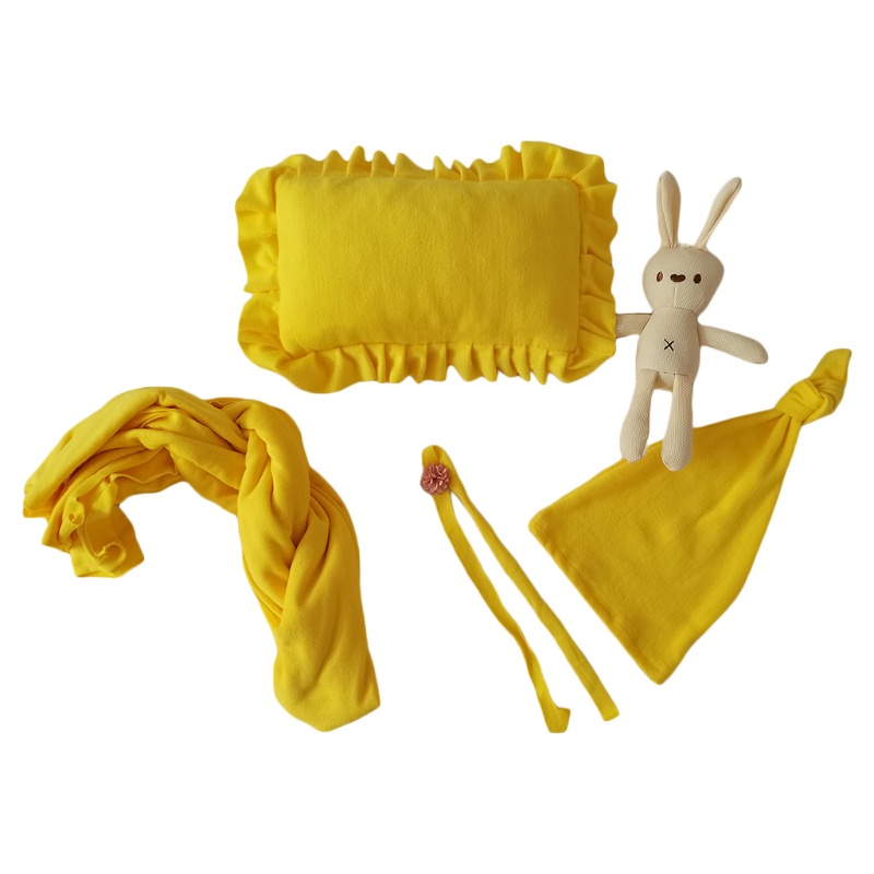 Set 5 Món Chăn + Nón + Gối + Băng Đô Xinh Xắn Cho Em Bé