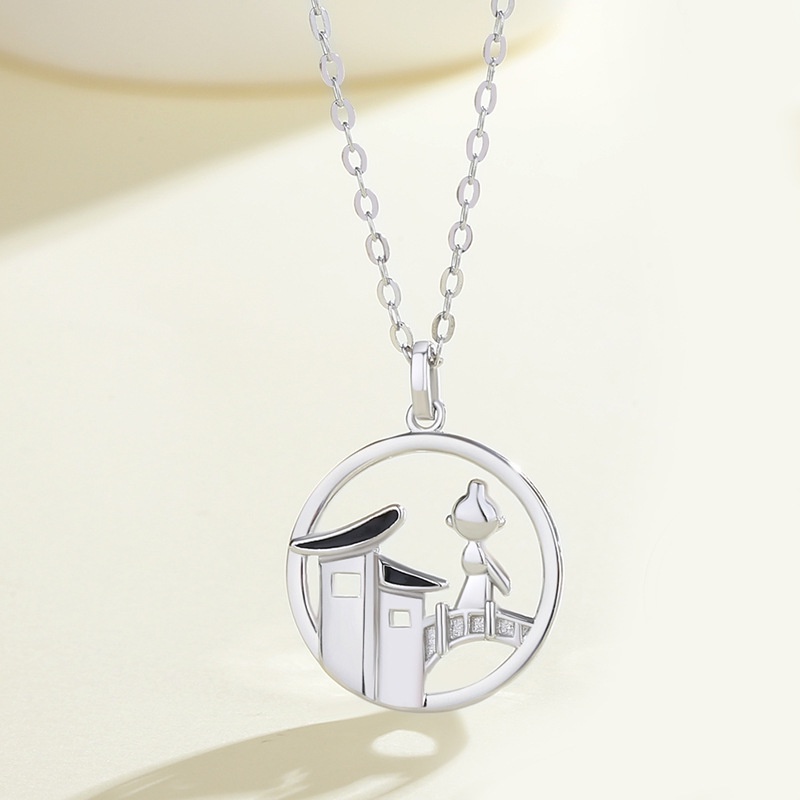 Cặp Vòng cổ Mặt Cây Cầu Magie Đơn Giản Thời Trang Dành Cho Cặp Đôi