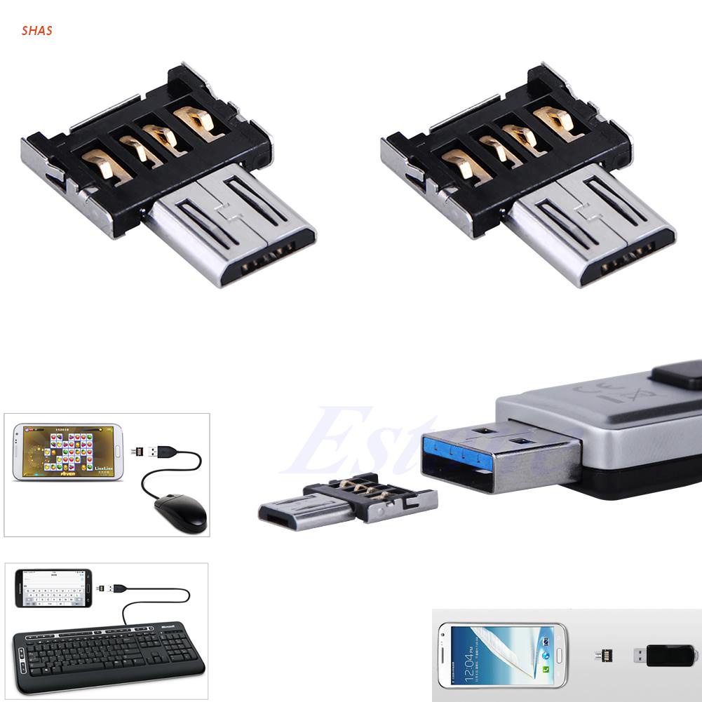 Đầu Chuyển Đổi OTG Mini Micro USB Đực Sang USB Cái Cho Điện Thoại Máy Tính Bảng Android